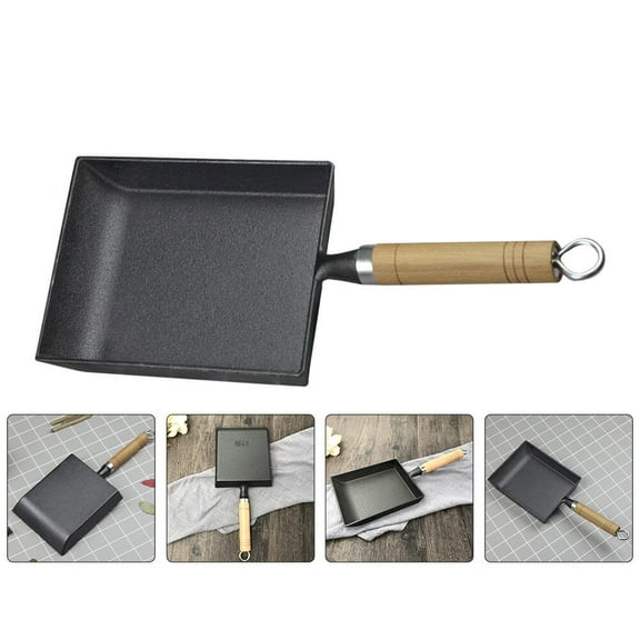 PBPBOX 1Pack Flat Frying Pan Iron Cooking Cast Iron Skillet for Restaurant Use