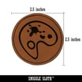 thumbnail image 2 of Painter Painting Artist Palette Abstract 2.5" Faux Leather Round Engraved Iron-On Patch - Brown, 2 of 6