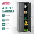 thumbnail image 2 of Sterilite 4-Shelf Storage Cabinet, Lockable Doors with Adjustable Shelves, Gray, 2 Pack, 2 of 8