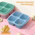thumbnail image 3 of 8 Pcs Snack Box Containers Set, Reusable 4 Compartment Lunchable Container, Food Storage Containers for Work and Travel, 3 of 7