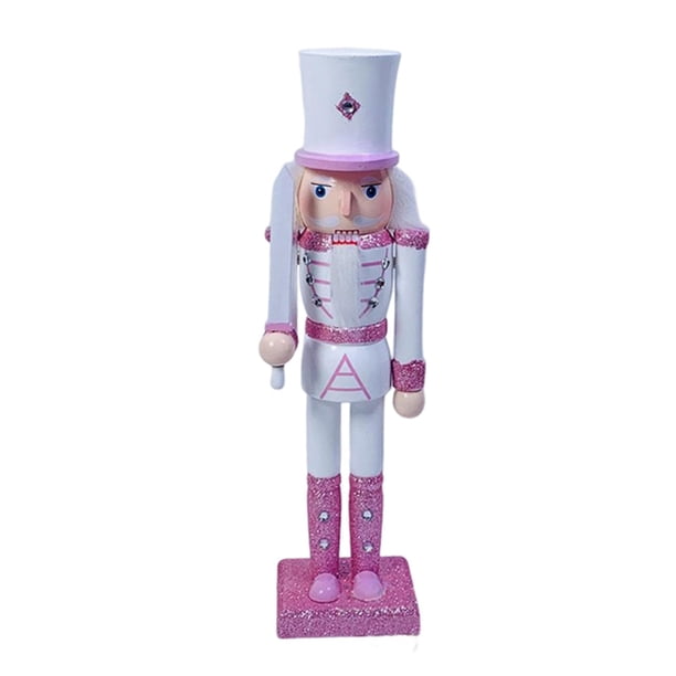 Figuras de Cascanueces, Cascanueces Coleccionables Festivos para Estantes de Fiesta en la Sala de Estar bastón blanco