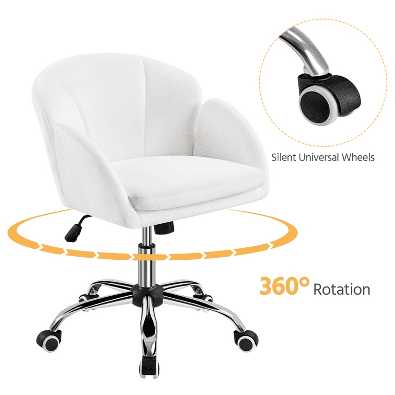 Yaheetech Fabric Task Rolling Desk Chair with Armrests and Wheels