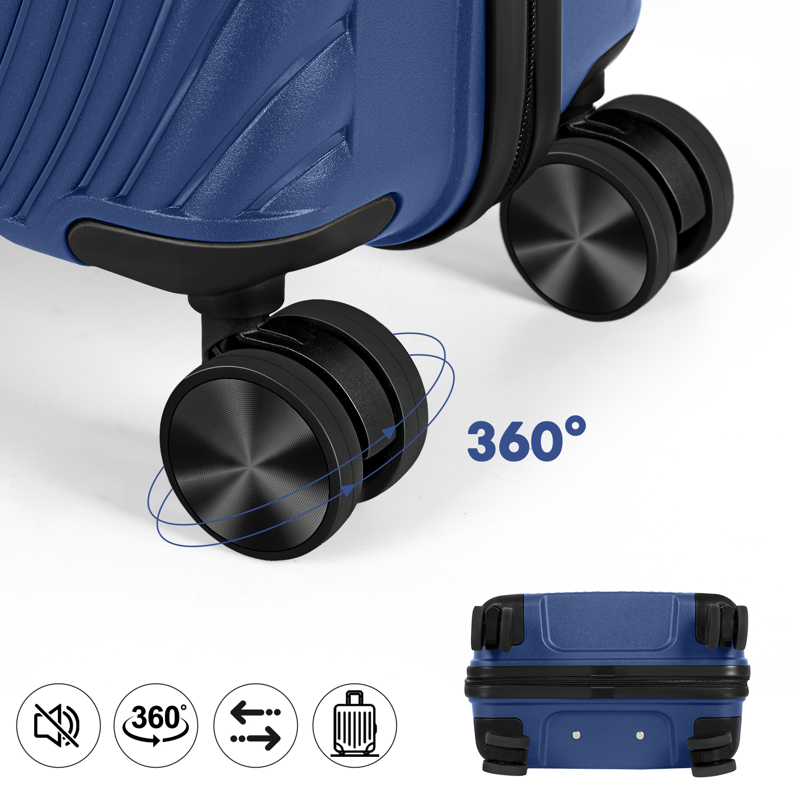 Travel Business Trip Striped Luggage Set PP 2 Piece (14"+20") Blue