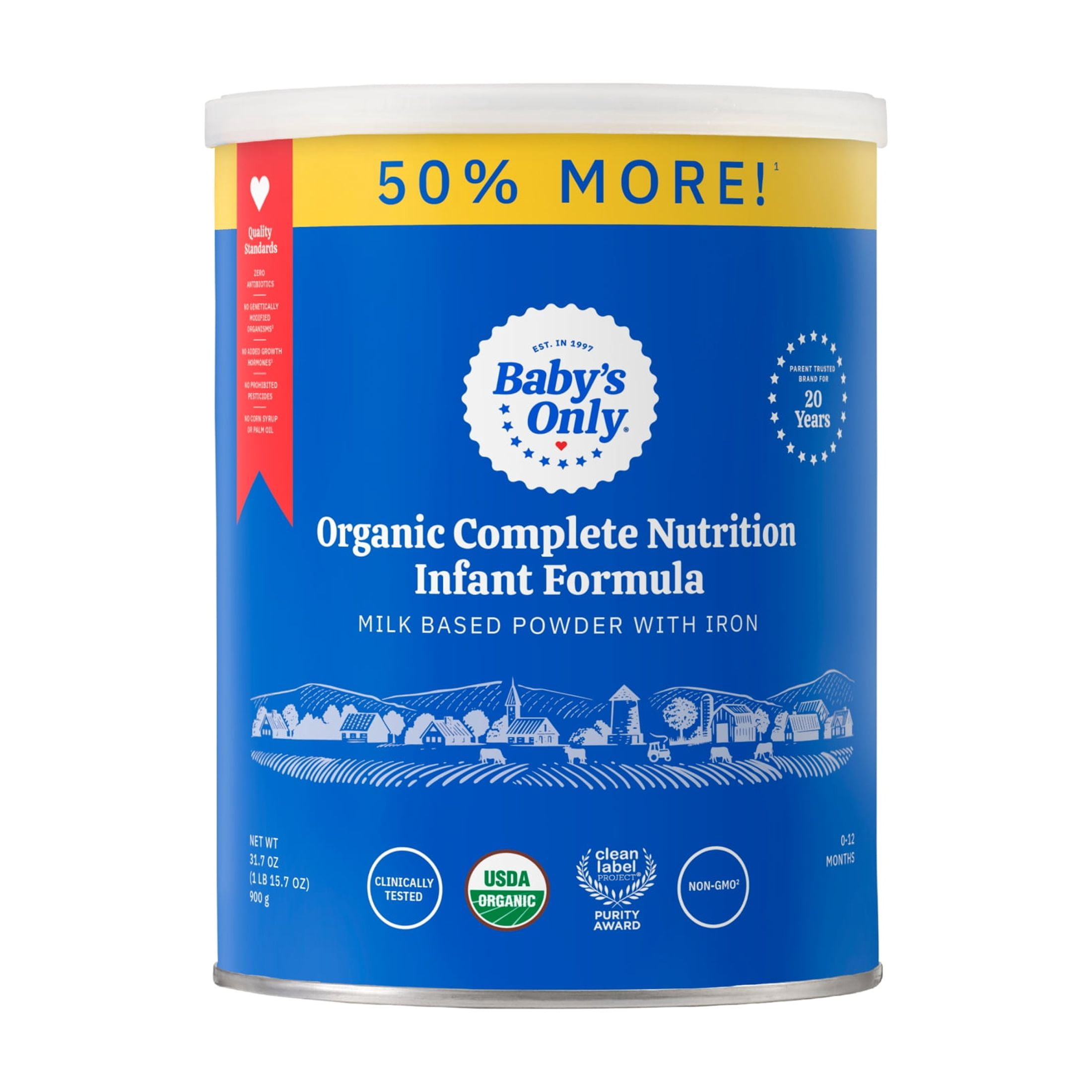 (2 pack) Baby’s Only® Organic Complete Nutrition Infant Formula - 31 oz can