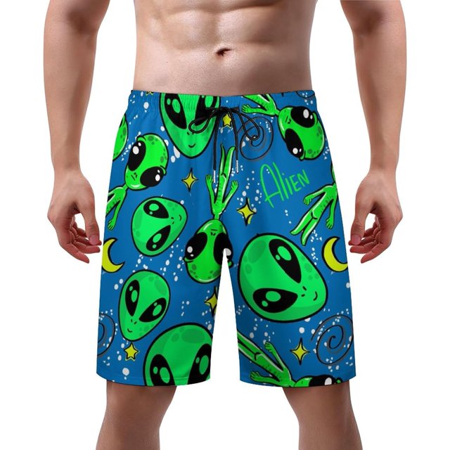 NICKSUN Men's Swim Trunks, Cute Print Quick Dry Summer Board Beach Shorts with Mesh Lining and Pockets