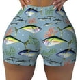thumbnail image 2 of Picia Various Wild Sea Fish Printed Workout Shorts for Women Seamless Scrunch Butt Lifting High Waisted Yoga Gym Booty Running Moisture-wicking Short Pants-Large, 2 of 9