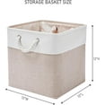 thumbnail image 2 of 13 x 13 Inch Storage Cubes，6 Pack Cube Storage Bins for Shelves，Fabric Collapsible Storage Bins with Handles, Foldable Storage Basket for Organizing Clothes, Toys, Books (White&Beige), 2 of 12