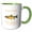 Green/White, variant on 3drose, New Mexico Territory Fish the Rio Grande Cutthroat Trout, 11oz Two-tone Green Mug