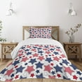 thumbnail image 3 of Ambesonne USA Quilted Bedspread Set 2 Pcs, Star with Flags, Twin Size, Indigo Red White, 3 of 6