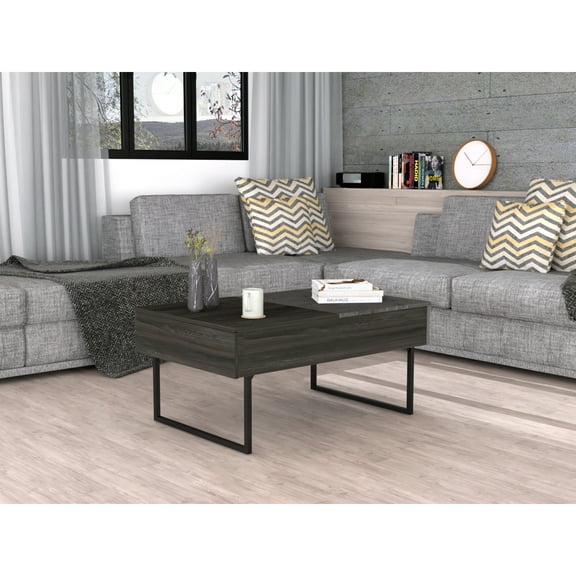 Miekor Furniture Beyond Lift Top Coffee, Two Legs, One Drawer -Espresso / Onyx 57271