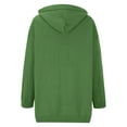 thumbnail image 7 of Olyvenn Stylish Women's Thickened Medium Long Sweater Hooded Cardigan Solid Color Coat Sweater Coat Curved Hem Open Front Knit Sweater Cardigans Green 10, 7 of 7