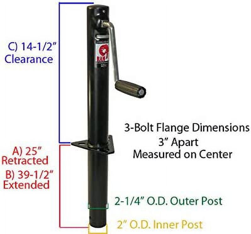 A-Frame Trailer Jack With Steel Wheel And Mounting Hardware
