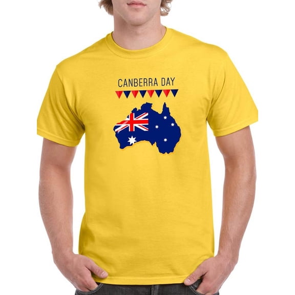 Canberra Day Flag On Country T-Shirt Men -Image by Shutterstock, Male 3X-Large