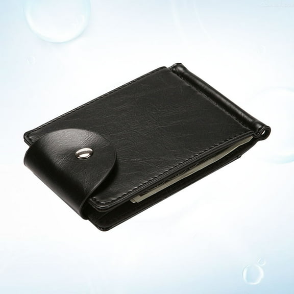 DECOMELODY 1Set Slim Black Pu Leather Anti-RFID Wallet for Men with Banknote Clip for Everyday Use