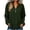 A Army Green, variant on Long Sleeve Cotton Shirts Tops Women Fashion V Neck Button Solid Color Long Sleeve Pullover Top Black Xl