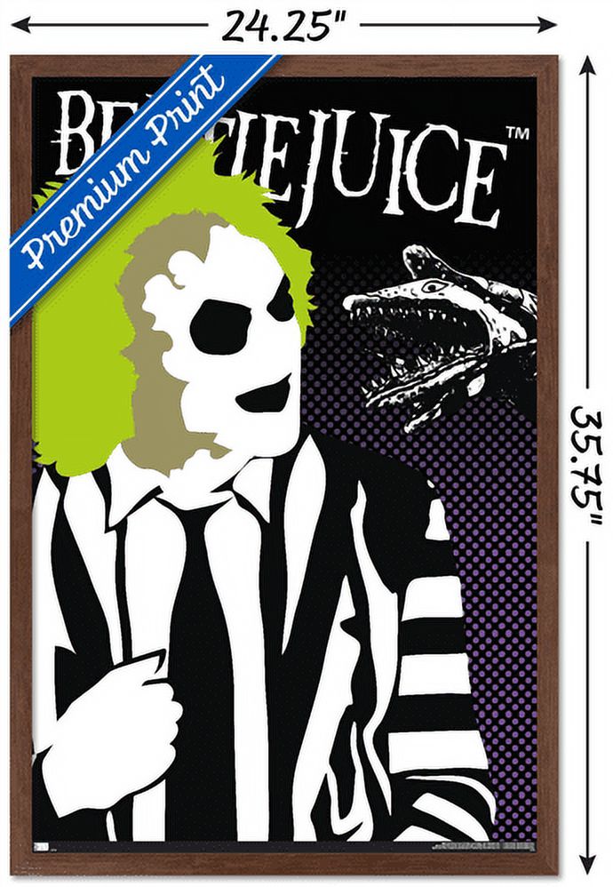 Beetlejuice - Vector Wall Poster, 22.375" x 34", Framed