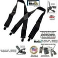 thumbnail image 3 of Hold-Ups Outdoorsman Series Shadow Black in longer XL length in a 2 inch wide Work Suspenders with Jumbo Black no-slip clips, 3 of 3