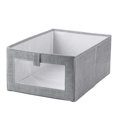thumbnail image 1 of Contenedores de Almacenamiento de Tela con Ventana, Organizadores de Armario Plegables para Estantes, Organizadores de Cajones, Paquete de 2 Gris SóLido, 1 of 10