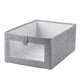 thumbnail image 1 of Contenedores de Almacenamiento de Tela con Ventana, Organizadores de Armario Plegables para Estantes, Organizadores de Cajones, Paquete de 2 Gris SóLido, 1 of 10