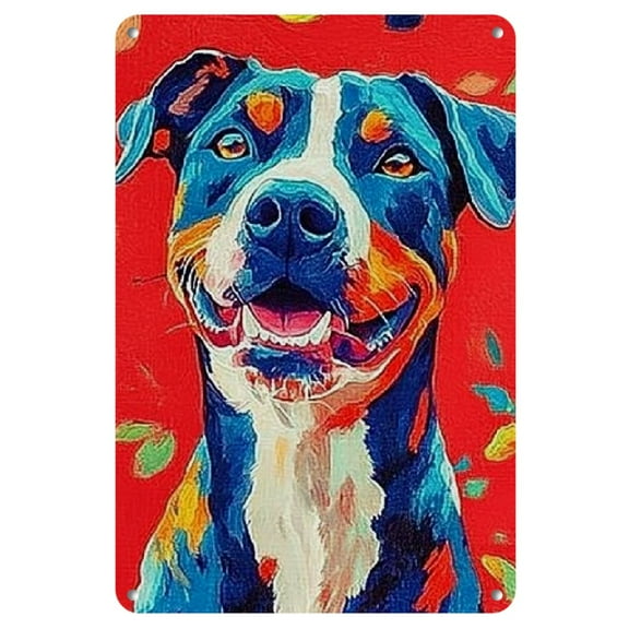 1pc Pitbull Dog Metal Tin Sign Retro Metal Tin Wall Art For Room Decor, Home Restaurant Bar Cafe Garage Decor