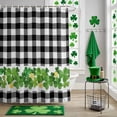 thumbnail image 5 of Shower Curtain, St. Patrick's Day Lucky Green Gold Coin Waterproof Shower Curtain Set with Hooks for Bathroom Showers,Stalls and Bathtubs,36x78In Black White Plaid, 5 of 9
