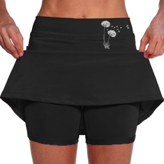 FASHOFT Tennis Skirt For Women Mid Waist Skort With Pockets Two Piece Design Comfortable For Daily Sports And Casual Wear Womens Athletic Skirts Black