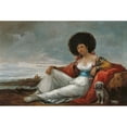 thumbnail image 2 of Eugenio Lucas Velázquez 24x17 Black Ornate Framed Double Matted Museum Art Print Titled: Maja with a Small Dog (1865), 2 of 5