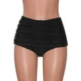 thumbnail image 2 of Riforla Swimsuit Bottoms for Women Plus Size High Rise Ruched Solid Color Bikini Briefs for Swim Bathing Suit Bottoms Black M, 2 of 5