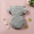 thumbnail image 4 of Odeerbi Baby Bodysuit Layette Onesies for Toddler Kids Girls Summer Cute Solid Color Ruffle Cotton Outfit Romper Jumpsuit Gray, 4 of 8