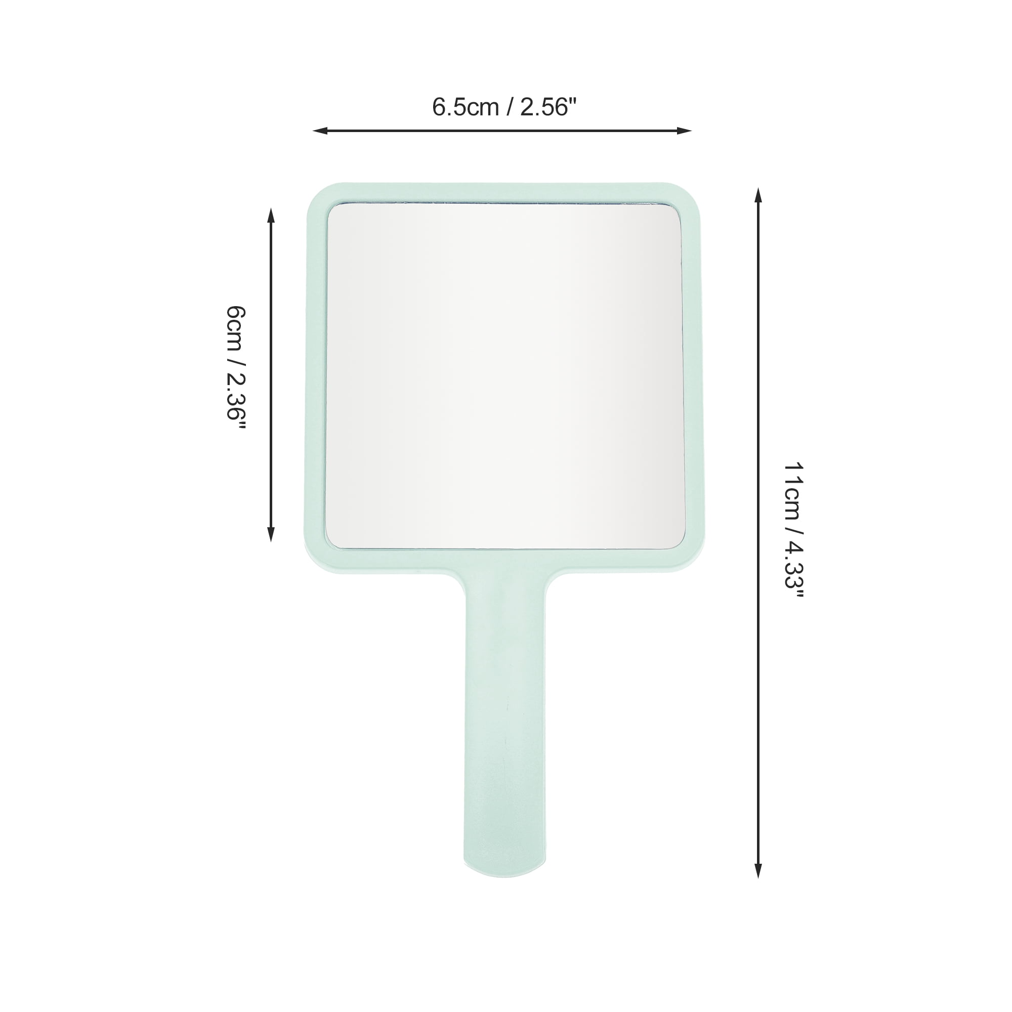 Unique Bargains 2pcs Delicate Square Handheld Mirrors for Personal Grooming Light Blue