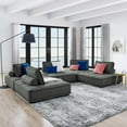 thumbnail image 2 of Modular Deep Tufted Sectional Sofa Set, Grey Gray, Fabric, Modern Contemporary French Country, Living Lounge Cafe Room Hotel Lobby Hospitality, 2 of 9