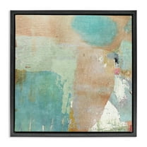 Stupell Industries Rustic Paint Strokes Abstract Painting Black Floater Framed Canvas Art Print Wall Art, 18 x 18