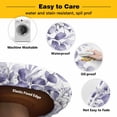 thumbnail image 3 of Elastic Fitted Round Tablecloth, Purple Eucalyptus Leaves Waterproof Stretch Table Cover for 45"-54" Tables, Spring Summer Botanical Washable Outdoor Tablecloths for Patio, Picnic, Camping, 3 of 9