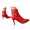 Red, variant on YLYL Women's Ankle Booties Pointed Toe Metal Buckle Three Strap Side Zipper Stiletto Heel Dress Short Boots