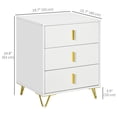 thumbnail image 3 of HOMCOM Commode à 3 Tiroirs, Armoire de Rangement à Tiroirs, Blanc, 3 of 10