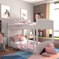 thumbnail image 3 of Living Essentials by Hillsdale Alexis Wood Arch Twin Over Twin Floor Bunk Bed, White, 3 of 15