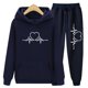 thumbnail image 2 of Gibobby Conjuntos de sudadera con bloques Patrones de fútbol Mujeres Casual Manga Larga Sudadera con Capucha Sudadera Chándal Jogger Pantalones de Chándal Uni(Marina,CH), 2 of 3