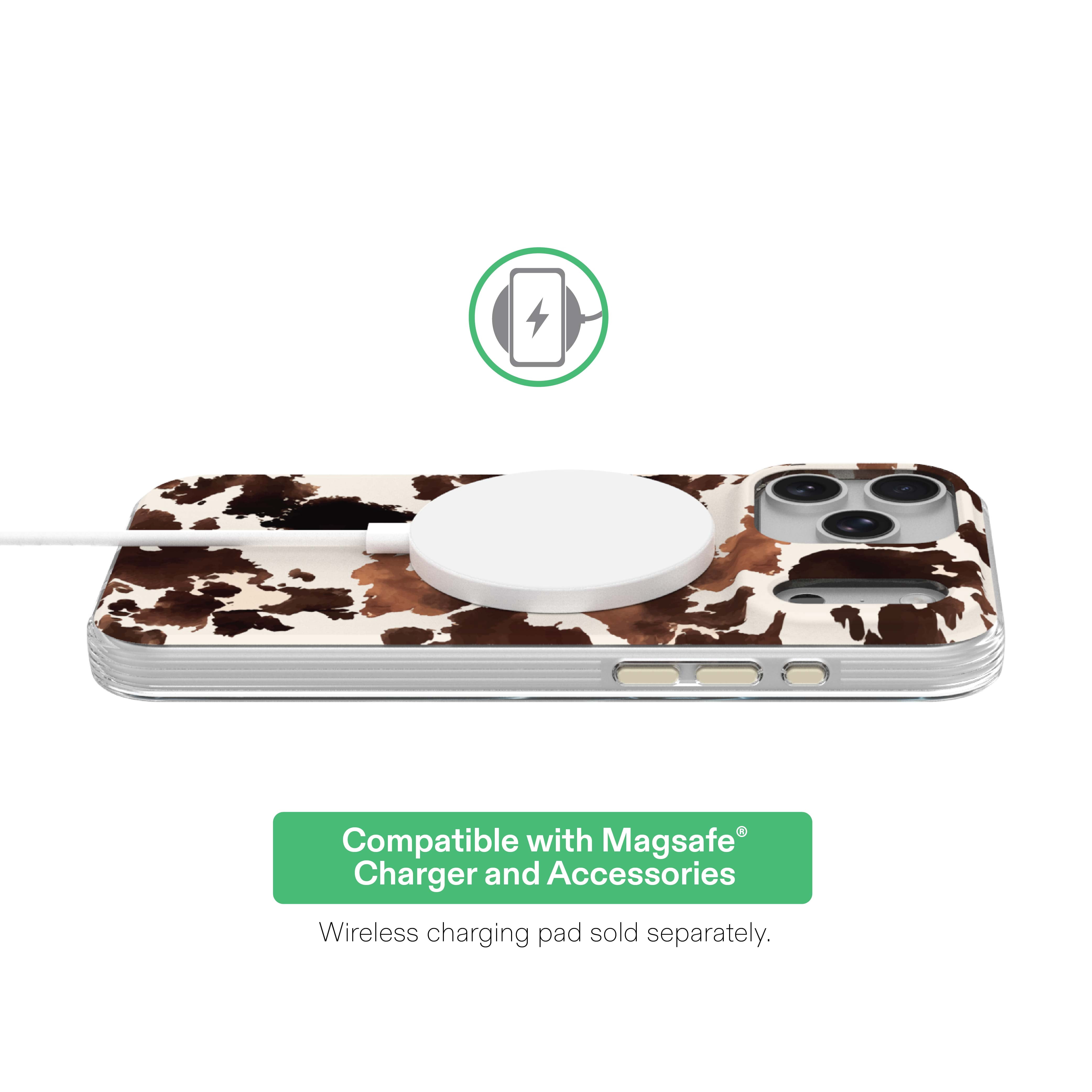 onn Phone Case for iPhone 18 Pro / 17 Pro, MagSafe Compatible - Cow Print