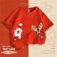 thumbnail image 3 of Ropa de mujer, Camiseta de algodón puro con renos navideños, camiseta informal holgada que combina con todo para todas las estaciones, Tops con estampado elegante para mujer, 3 of 4