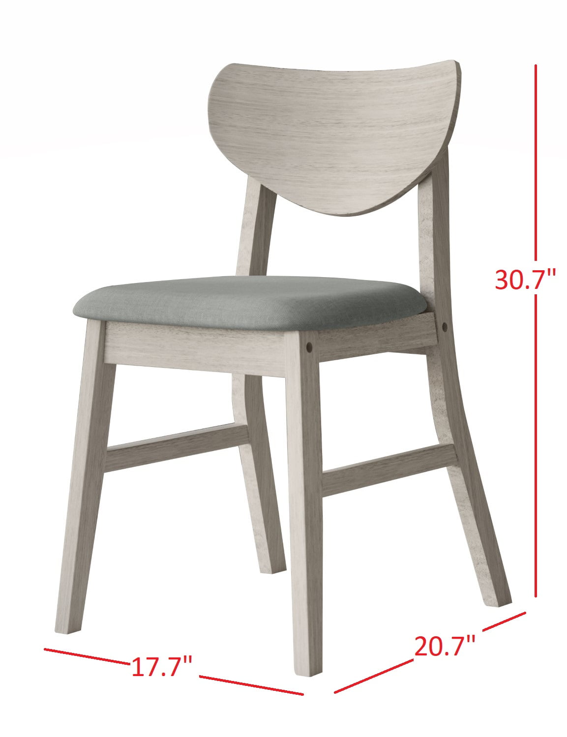 Home Design Easton Dining Chair (Set of 6), Curved-back design, Comfortable padded seat, Sturdy construction, Easy to clean, Gray/Antique Gray
