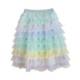 thumbnail image 3 of JIAYUE Girls Carnival Skirts Color Blocking Mini Elastic Waist Patchwork Tutu Skirt For Kids Cute Lovely Dancewear, 3 of 6