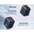 thumbnail image 3 of Universal Travel Adapter, European Travel Plug Adapter (Not a Voltage Converter) - International Power Adapter Worldwide Charger with USB-C & 4 USB-A Ports, Travel Essentials (TA-105, Grey), 3 of 4