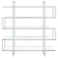 thumbnail image 3 of Elmer 63-inch 5-shelf Bookshelf Clear and Chrome, 3 of 7