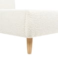 thumbnail image 2 of White Boucle Upholstered Curved Headboard Queen Platform Bed With Faux And Dazzling, 2 of 5