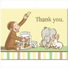 Curious George Baby Shower Thank You Notes w/ Env. (8ct)