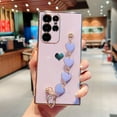thumbnail image 5 of Compatible with Samsung Galaxy S23 Ultra Phone Case Women Luxury Plating Cute Love Heart Case with Heart Chain Bracelet Strap Soft Case for Galaxy S23 Ultra 6.8 inch (Purple), 5 of 11