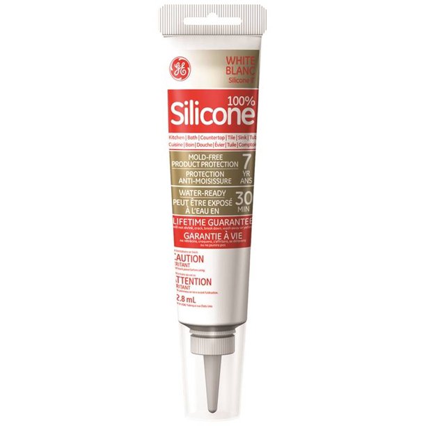 GE Silicone II SE2122 Kitchen and Bath Sealant White 2.8 oz Walmart