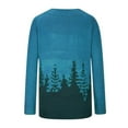 thumbnail image 4 of NAMTYQX Ladies Sweaters Long Sleeve Casual Women's Pullover Sweaters Loose Crewneck Warm Pinstripe Sky Blue Size 2XL, 4 of 5