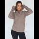 thumbnail image 5 of Sudaderas con Capucha y Cremallera para Mujer, Chaquetas de Forro , Sudaderas de Gran Tamaño, Conjuntos de Moda de Otoño, Suéteres, Ropa de Invierno. Caqui L, 5 of 10