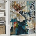 thumbnail image 6 of Patifu Flowers Butterfly Shower Curtain for Bathroom Modern Decor with Hooks 60"x72, 6 of 7